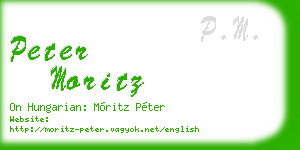 peter moritz business card